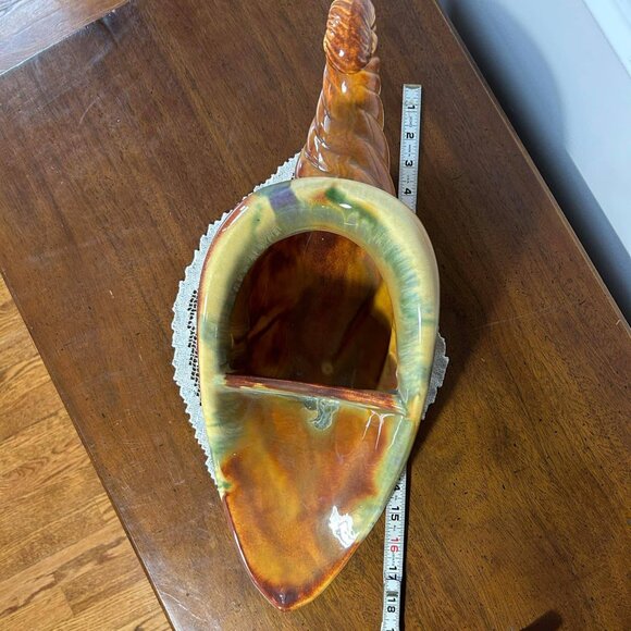 MCM ceramic Cornucopia Horn of Plenty divided 18” centerpiece - Picture 9 of 10